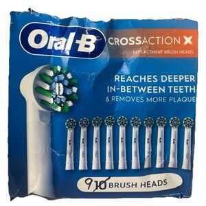 Oral-B CrossAction X Replacement Tooth Brush Heads (9-Pack) -Damage Box- New